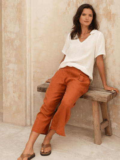 Henley Cotton Top Coconut