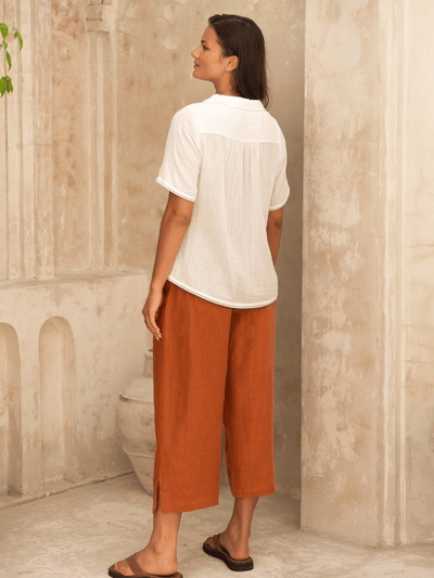 Henley Cotton Top Coconut