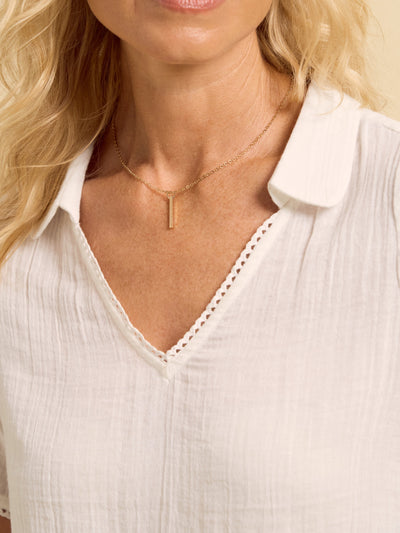 Henley Cotton Top Coconut