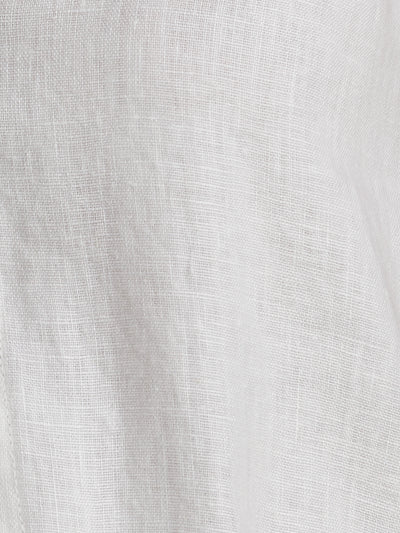 Image features fabric swatch of Inez Linen Midi Dress in Coconut