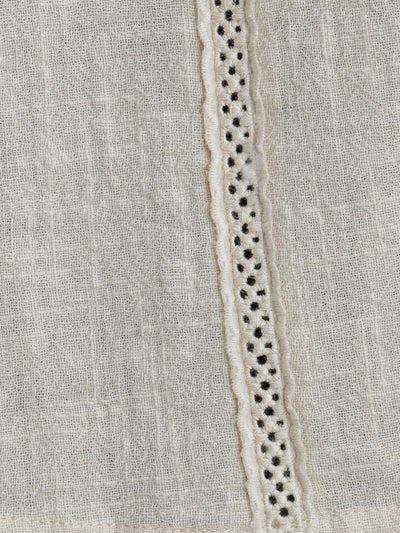 Image features fabric swatch of Jasmine Cotton Blouse in Stone