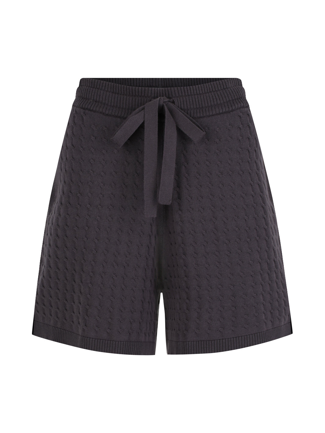 Lennox Cotton Knit Shorts Charcoal