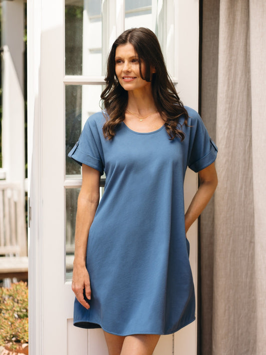 Mariner Cotton Dress Aegean Blue