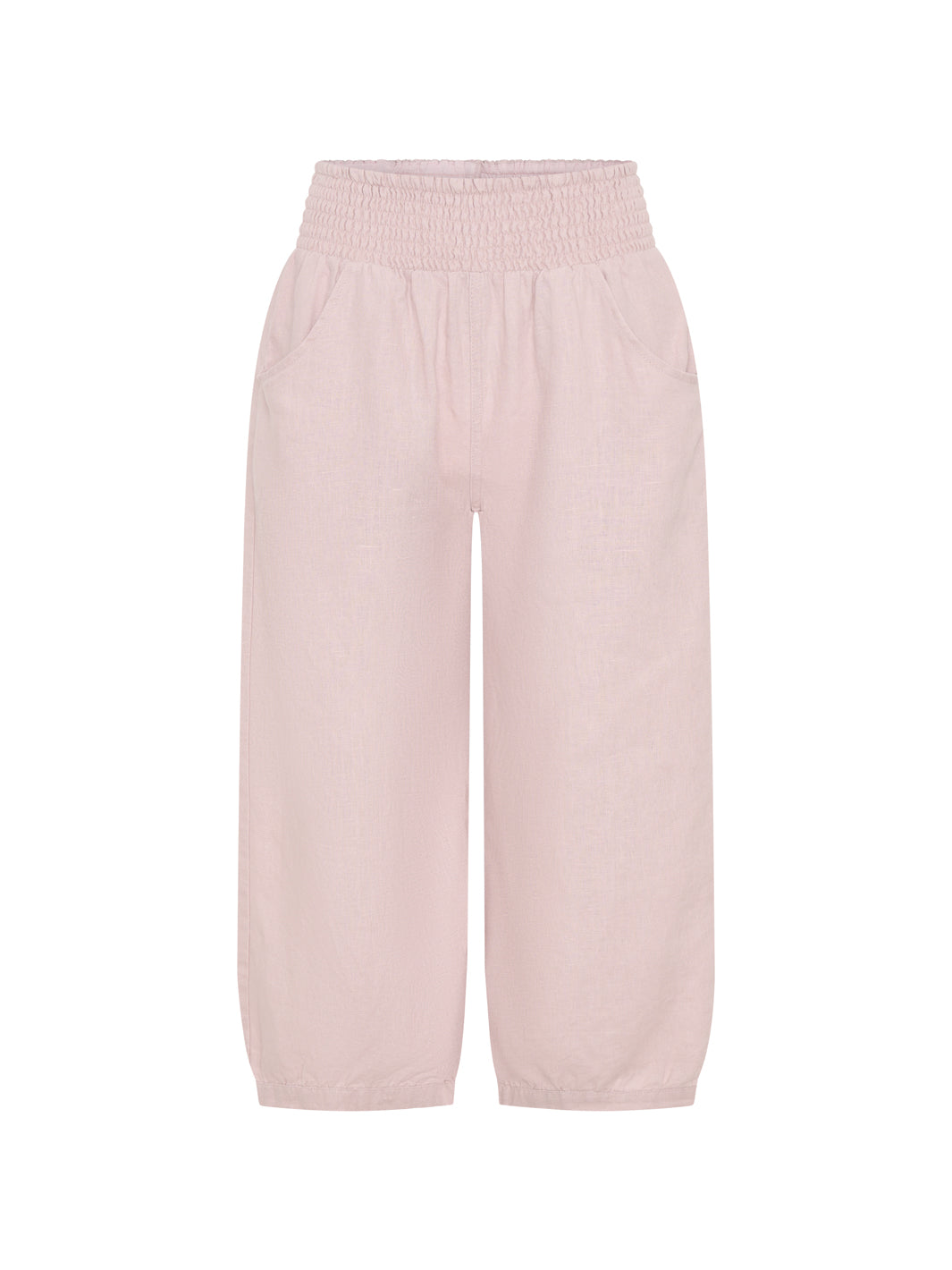 Light pink pants on a white background
