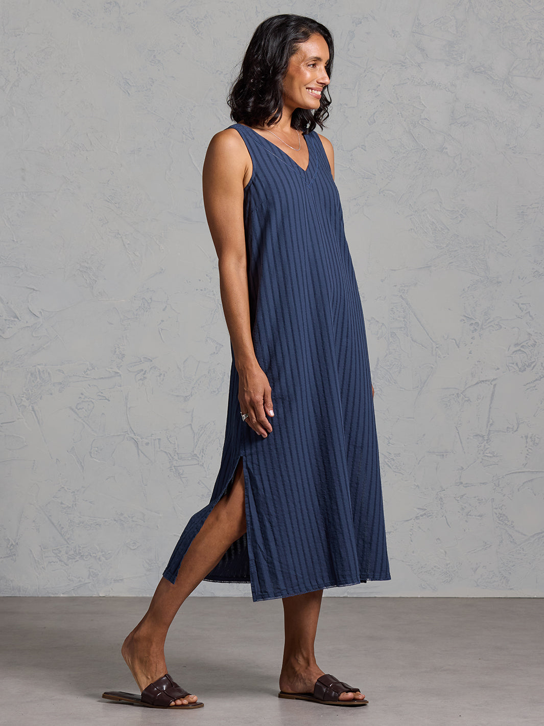 Mimosa Organic Cotton Dress Navy – Nomad the Label