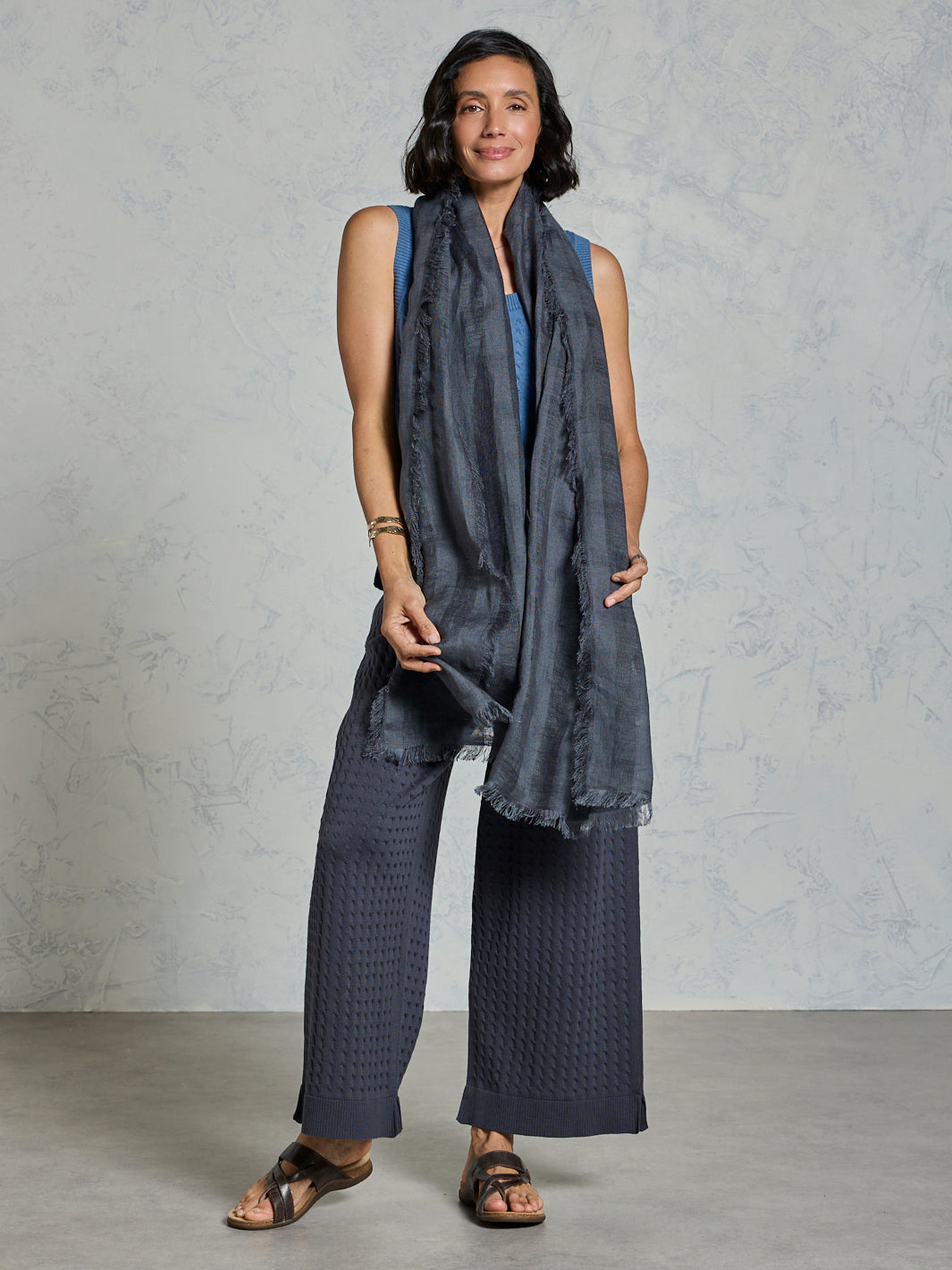 Kiama Linen Scarf Charcoal