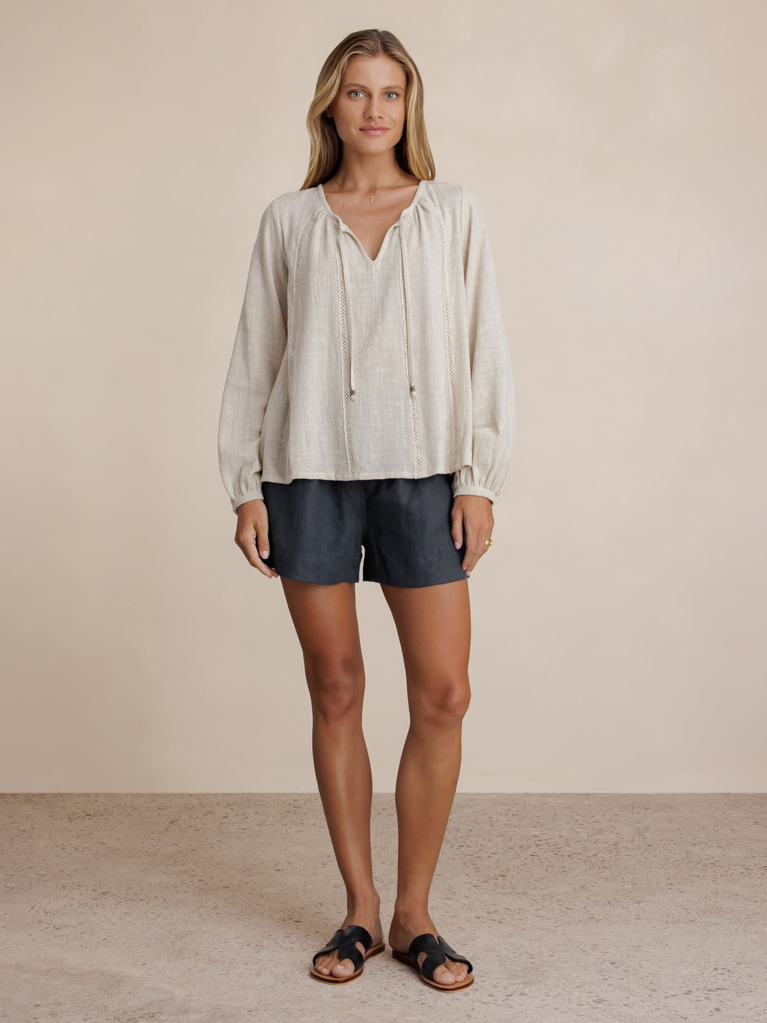 Jasmine Cotton Blouse Stone