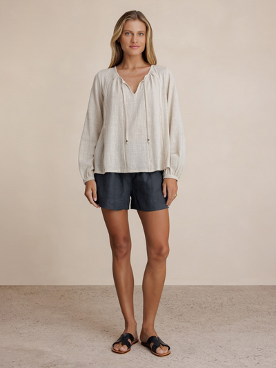 Jasmine Cotton Blouse Stone