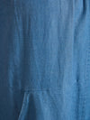 Close-up of blue linen fabric texture