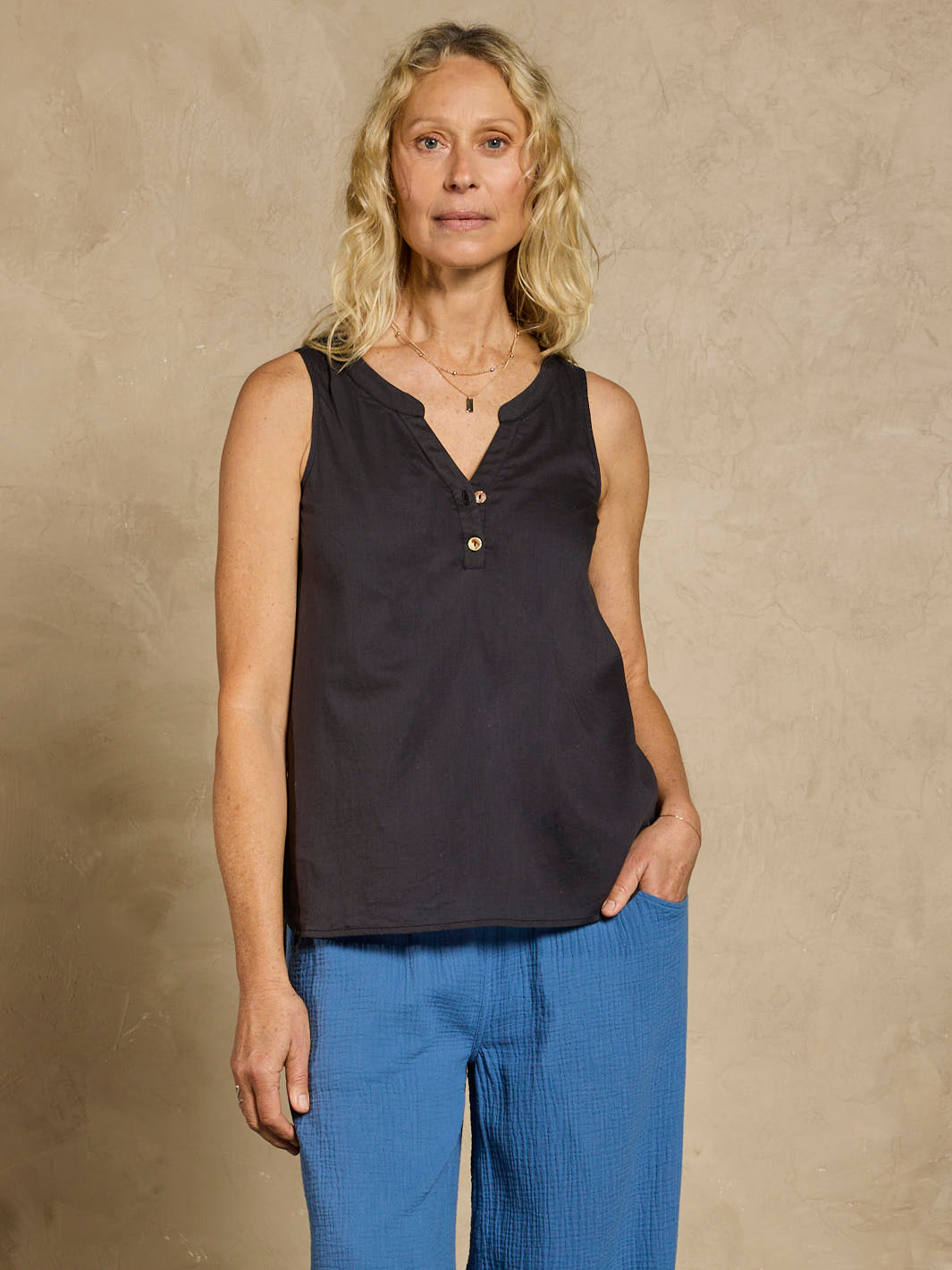 Pollonia Cotton Top Charcoal