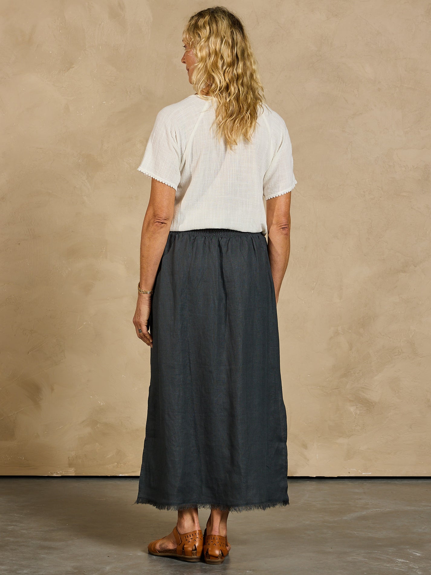 French Linen Skirt - Pistachio