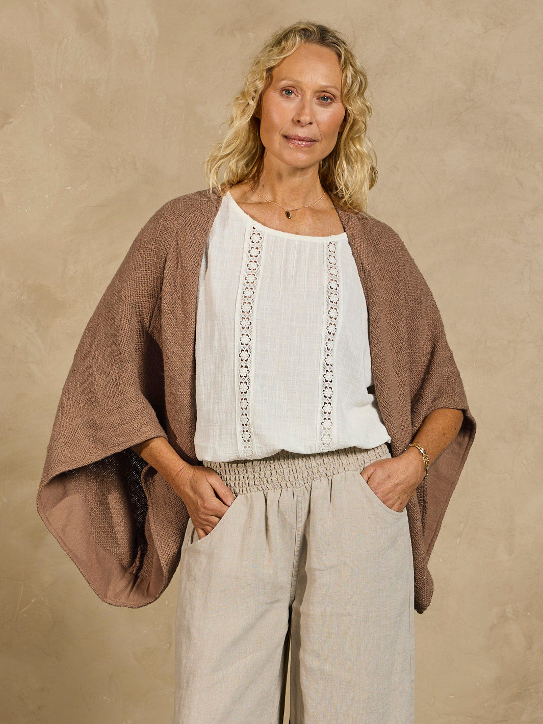 Bloom Cotton Shrug Desert Sand Soft Sand Cotton Shrug – Nomad