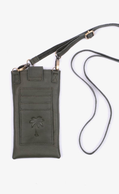 Palm Beach Crossbody Mobile Pouch Frond