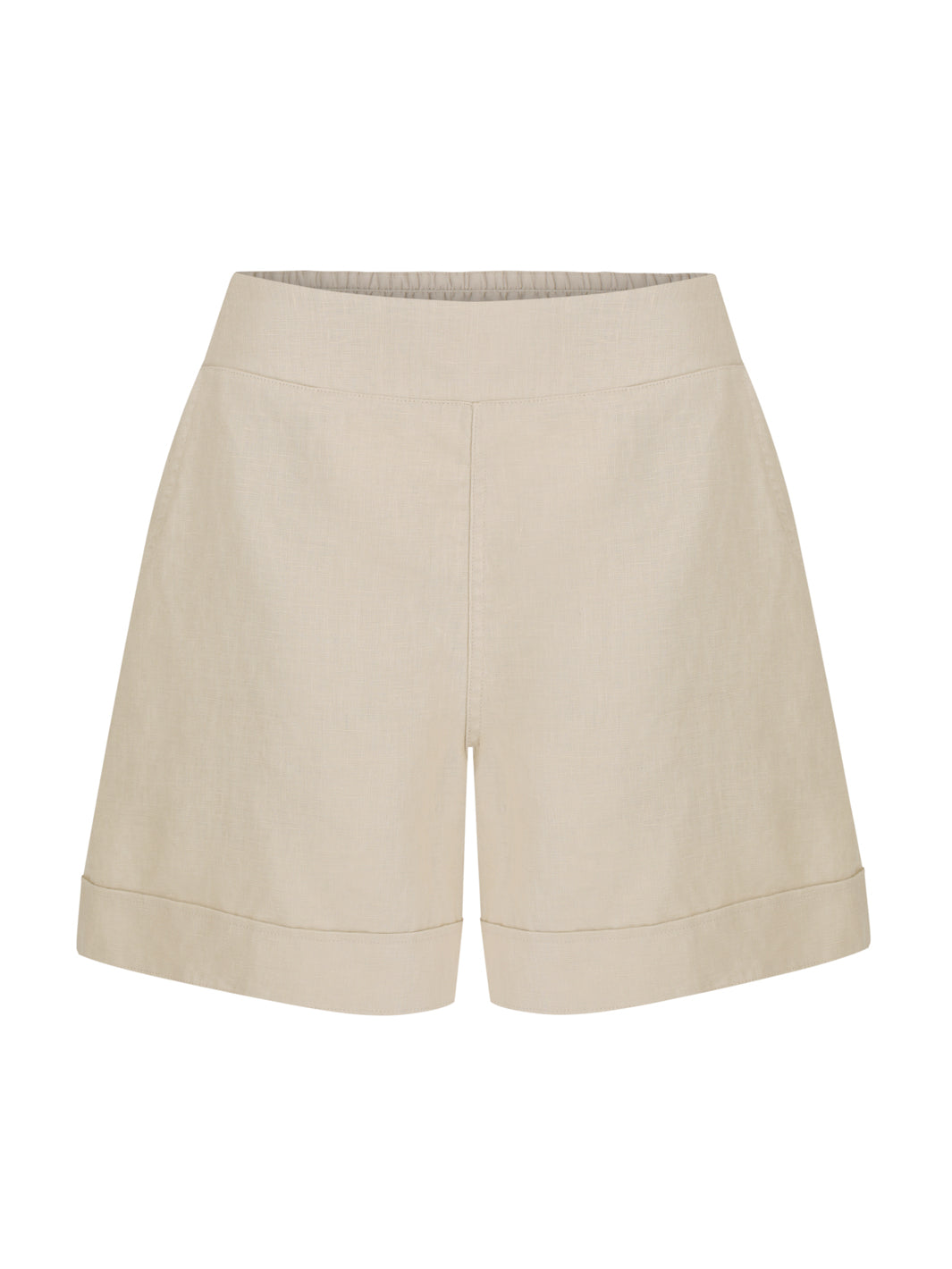 Beige shorts on a white background