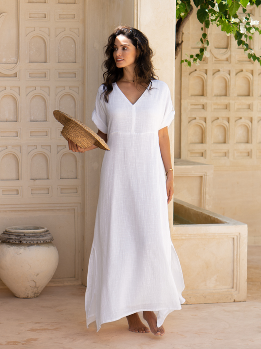 Catalina Cotton Dress White