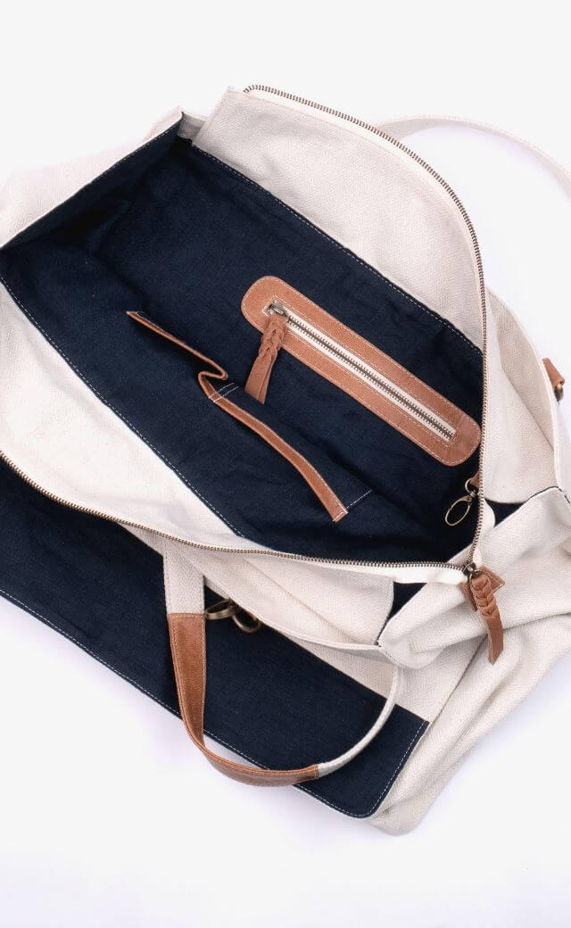 Riviera French Linen Weekend Bag