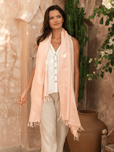 Rivoli Linen Scarf Coral