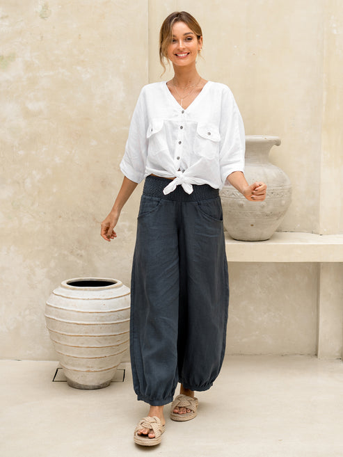 Charcoal Linen Dress Pants main image 1