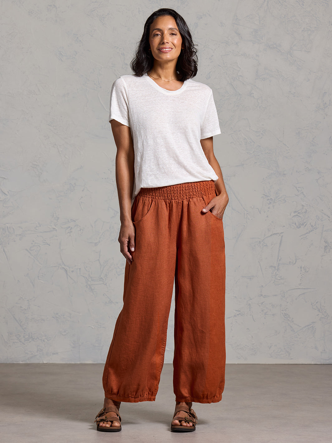 Sadhu French Linen Pants Rust