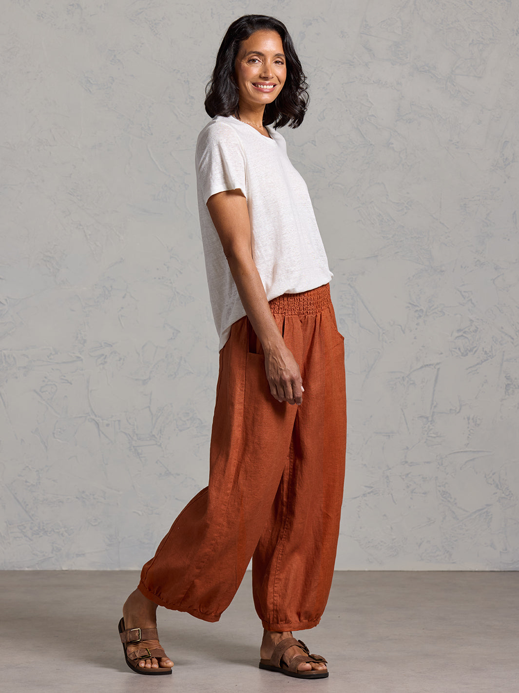 Sadhu French Linen Pants Rust