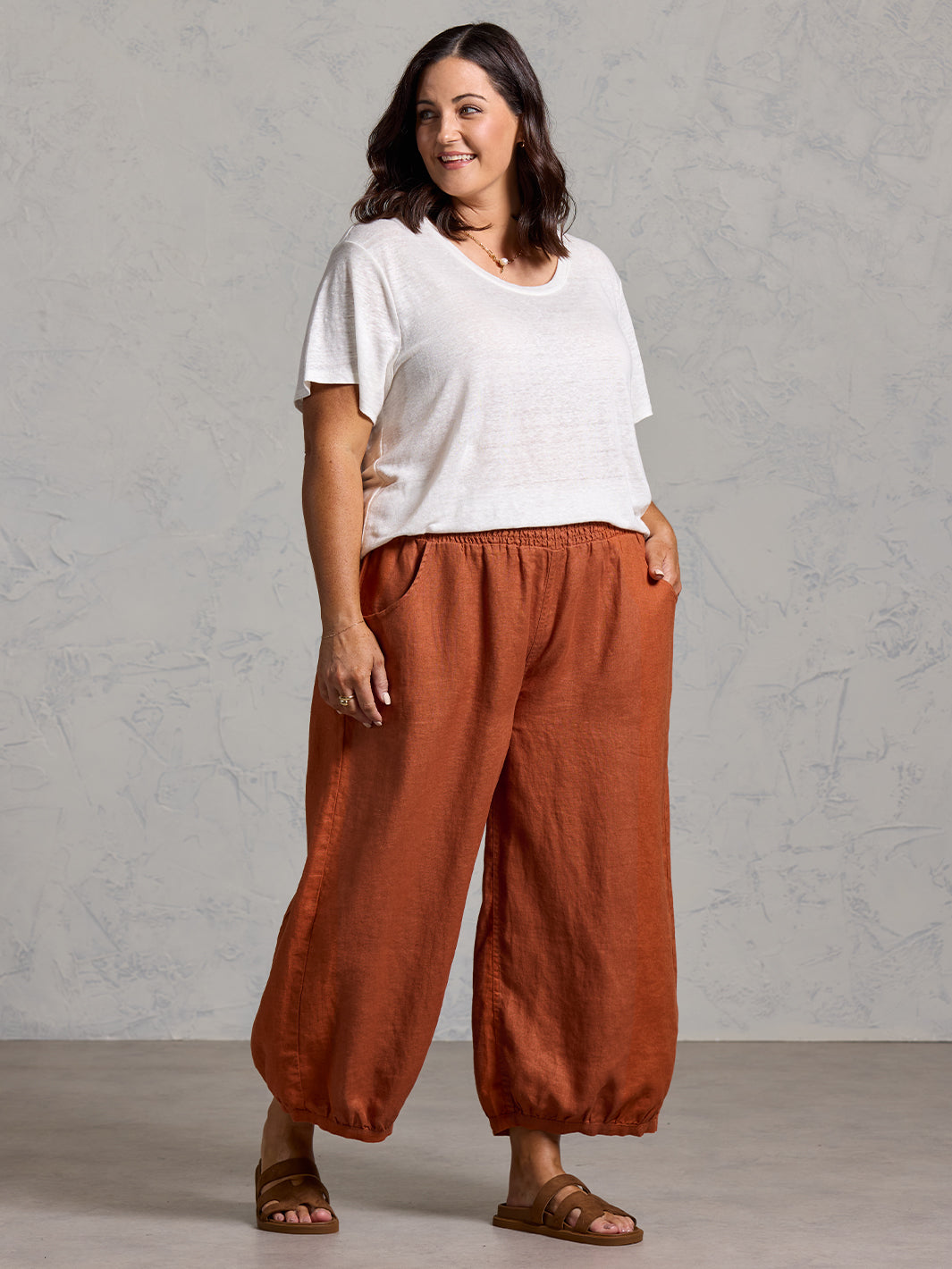 Sadhu French Linen Pants Rust