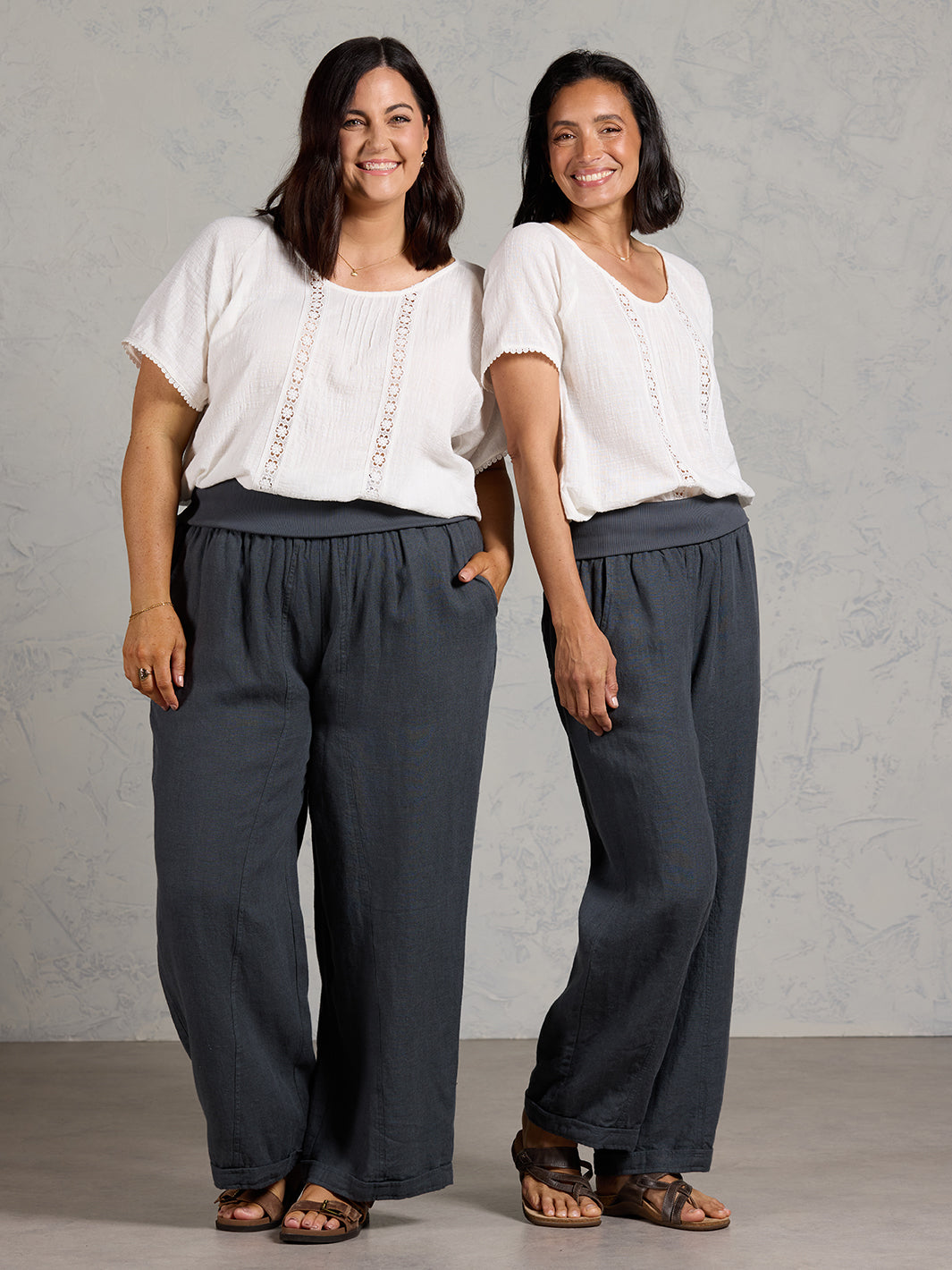 Goa French Linen Pants Charcoal