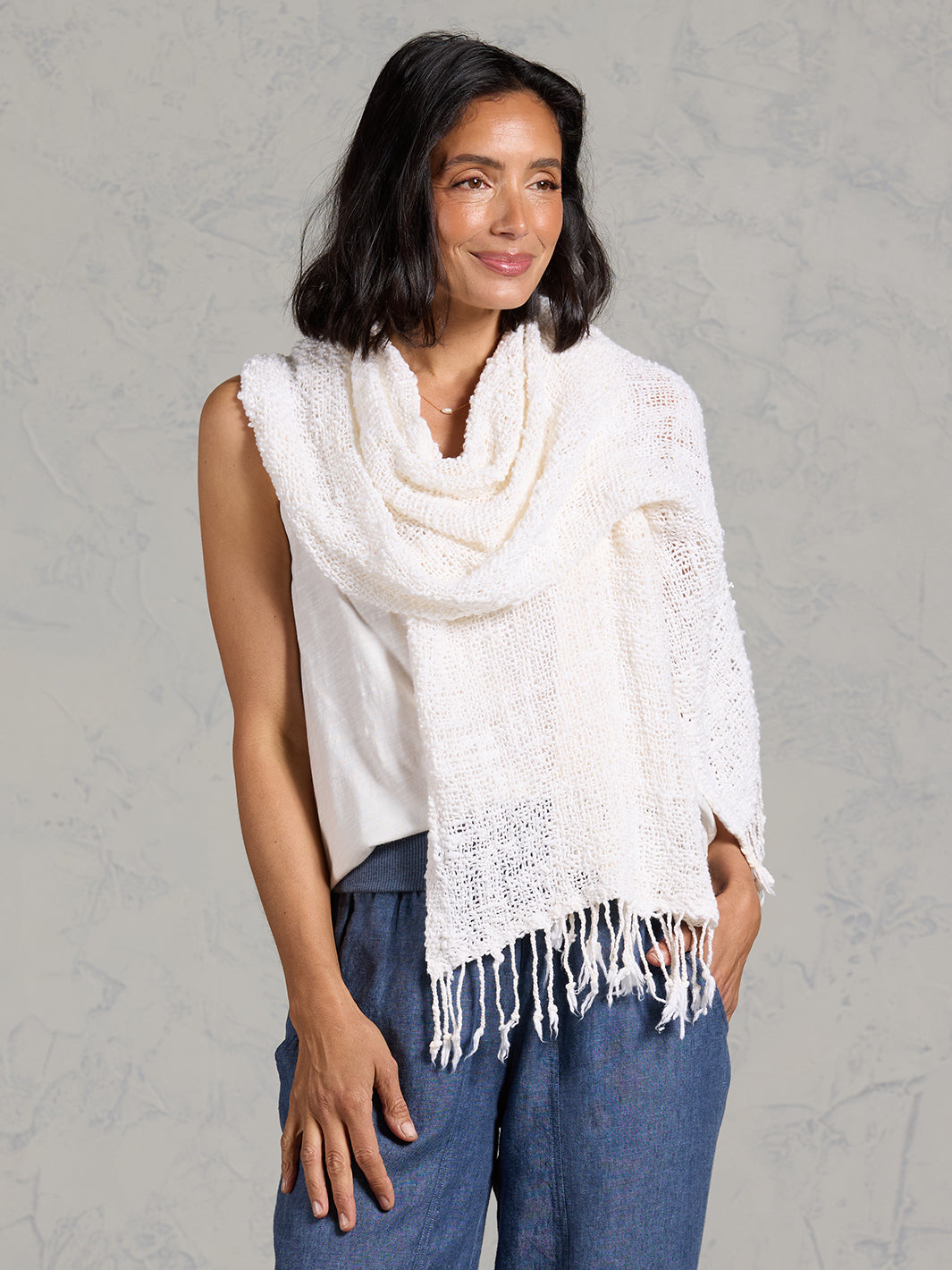 Lakshmi Cotton Scarf Coconut