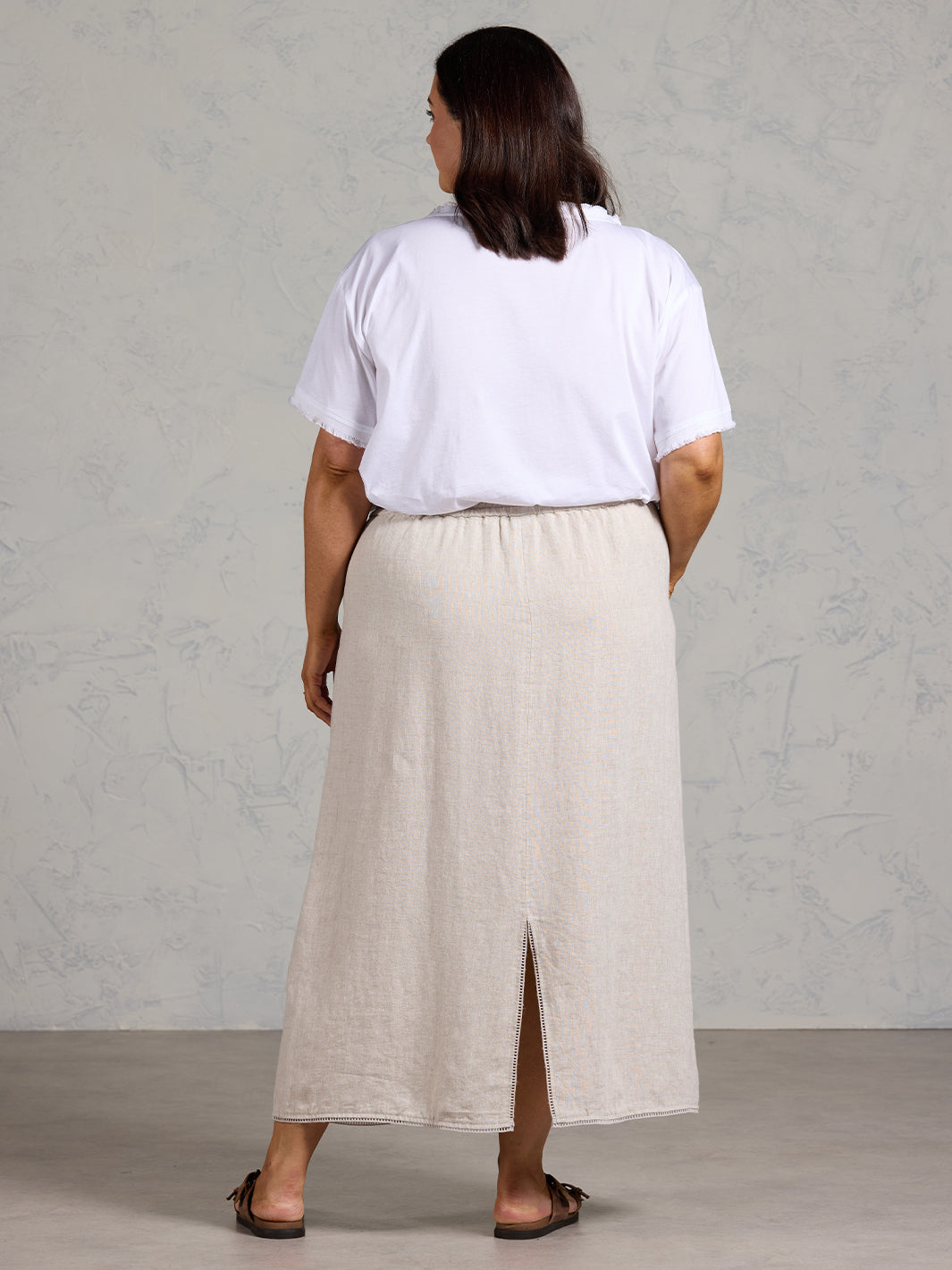Rosa French Linen Skirt Ash