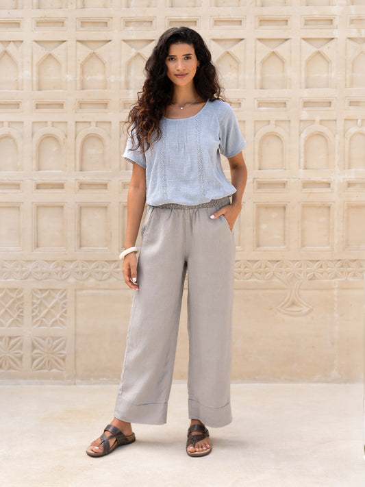 Yamba French Linen Pants Fog