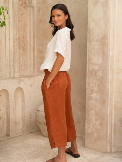 Latina Linen Pants Rust