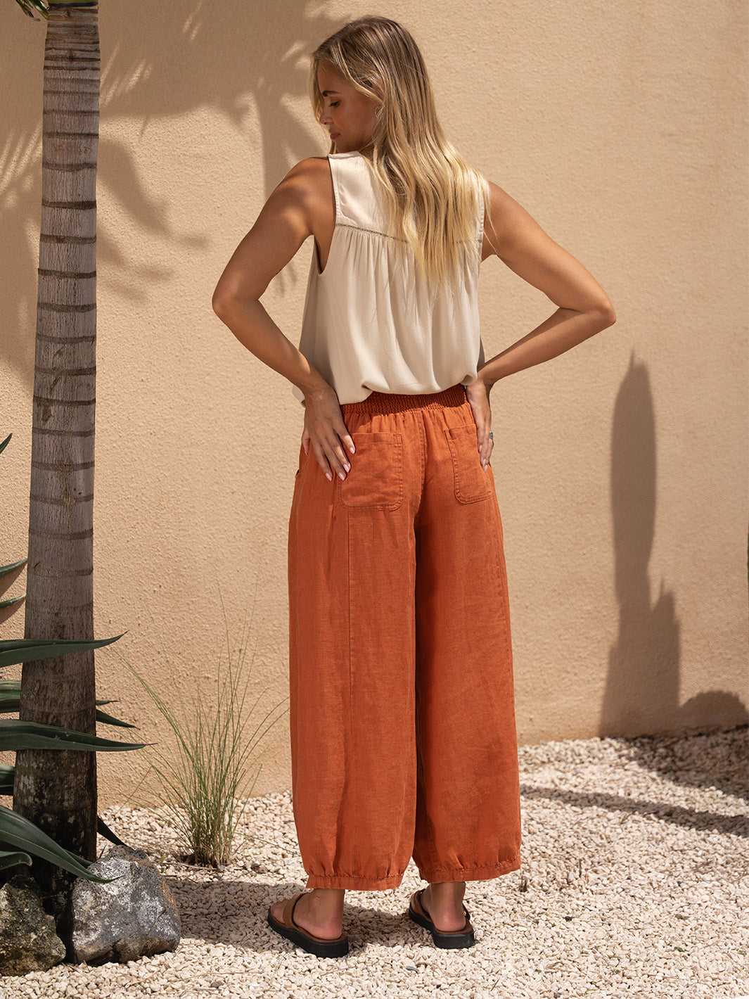 Sadhu French Linen Pants Rust