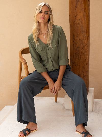 Yves Cargo Top Olive