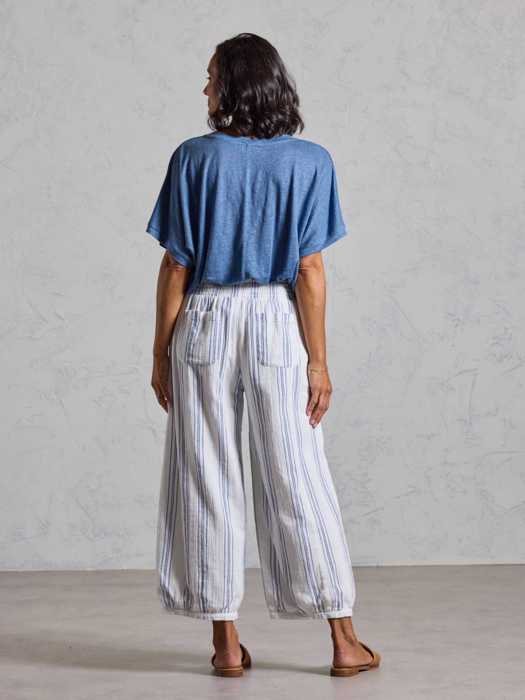 Sadhu Cotton Pants Azure Stripe